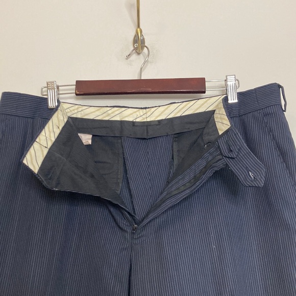 Coppley Suit Mens 44T 38 x 31 Navy Blue Pinstripe Wool 2 Piece Blazer Pants - Picture 15 of 16